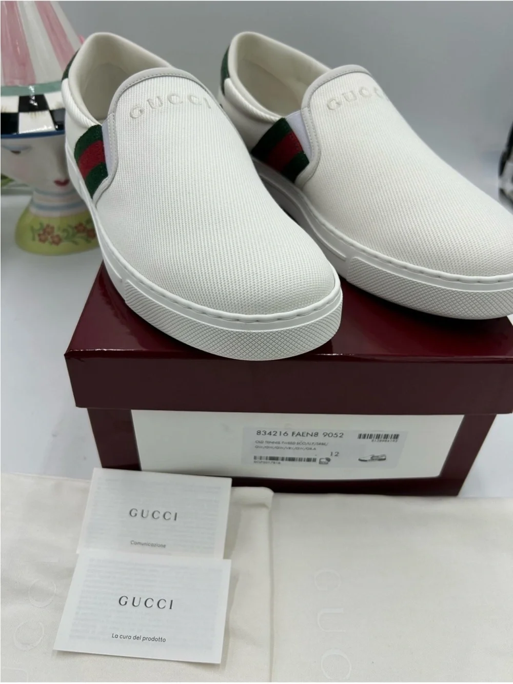 Men’s Gucci ace slip on sneaker size 12 fits 13 US made in Italy